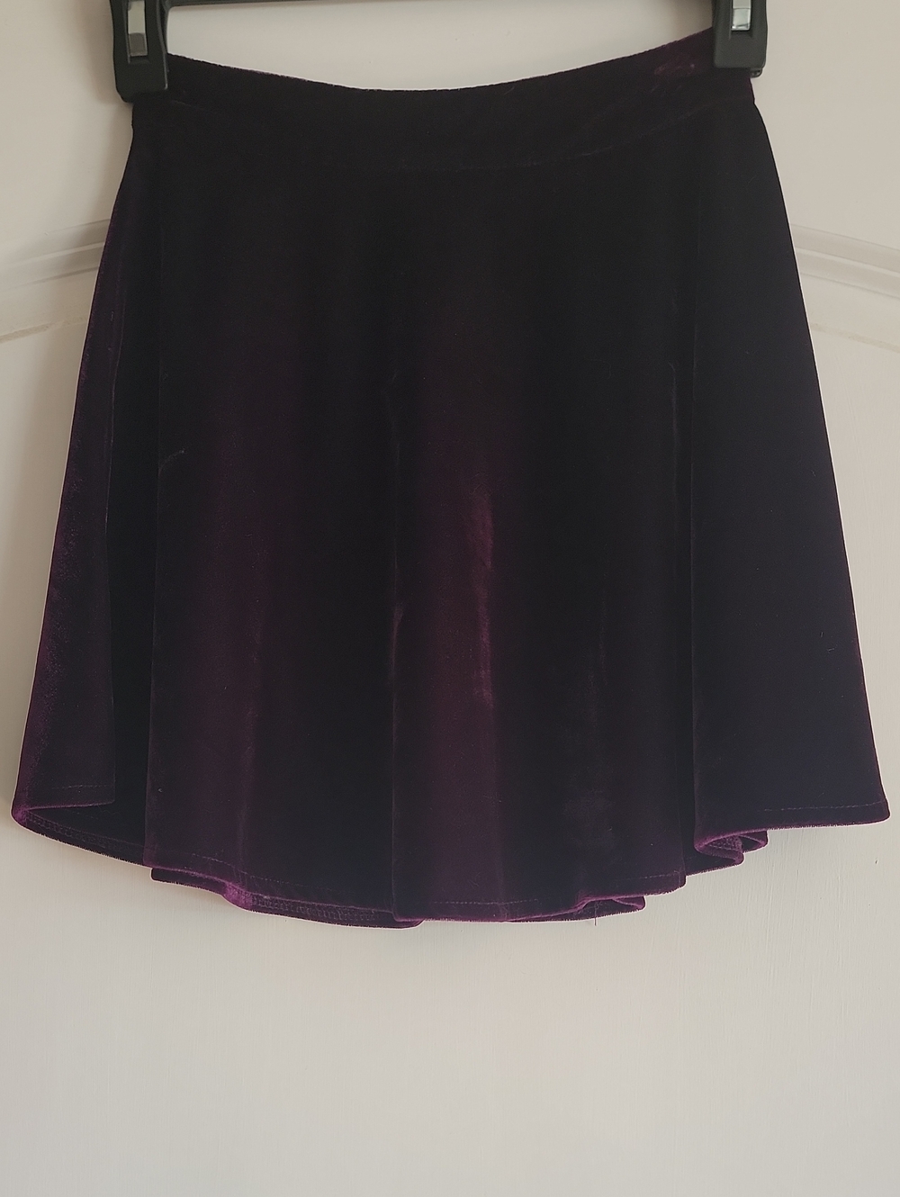 TOBI Deep Purple Velvet Skater Mini Skirt Size XS Extra Small